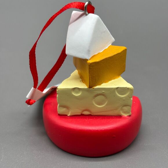 Hallmark Christmas Ornament Stack of Cheese Wheel Swiss Cheddar Brie Foodie Gift - Picture 3 of 8